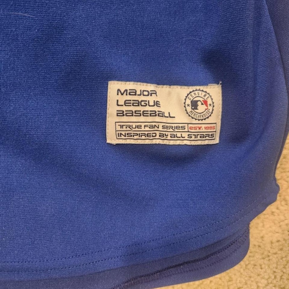 True Fan MLB Chicago Cubs Button Front Baseball Jersey size‎ Large Blue - Picture 3 of 5